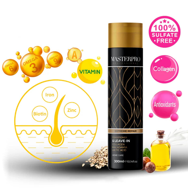 Leave-In Conditioner |Hair Protein | Extreme Repair| MasterPro|300 ml