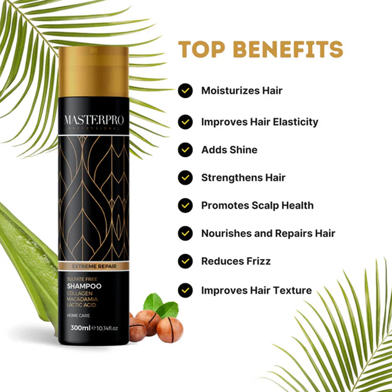 Sulfate Free Shampoo | Extreme Repair | Hair Protein| MasterPro | 300 ml